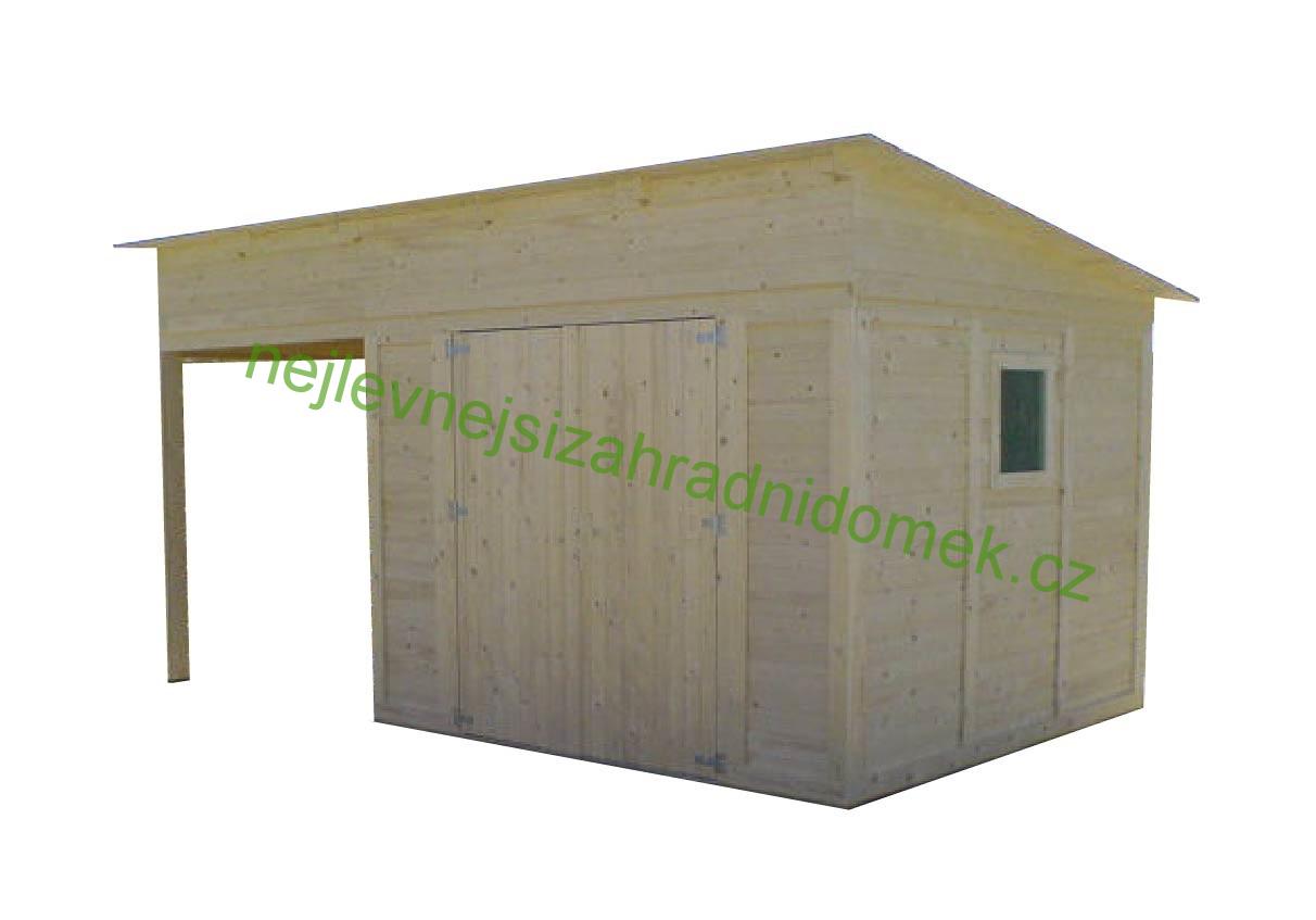 Zahradní domek TOL rovná / pultová střecha + terasa 5,76m2+4,8m2, 19mm