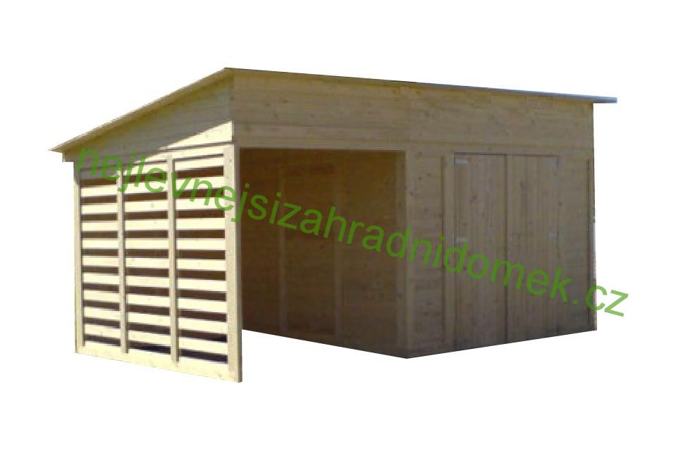 Zahradní domek TOL II rovná / pultová střecha + terasa 9m2+6m2, 19mm
