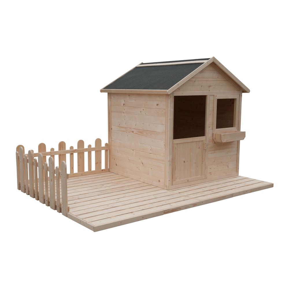 Dětský dřevěný zahradní domek s terasou ENY 2,4 m x 1,6m