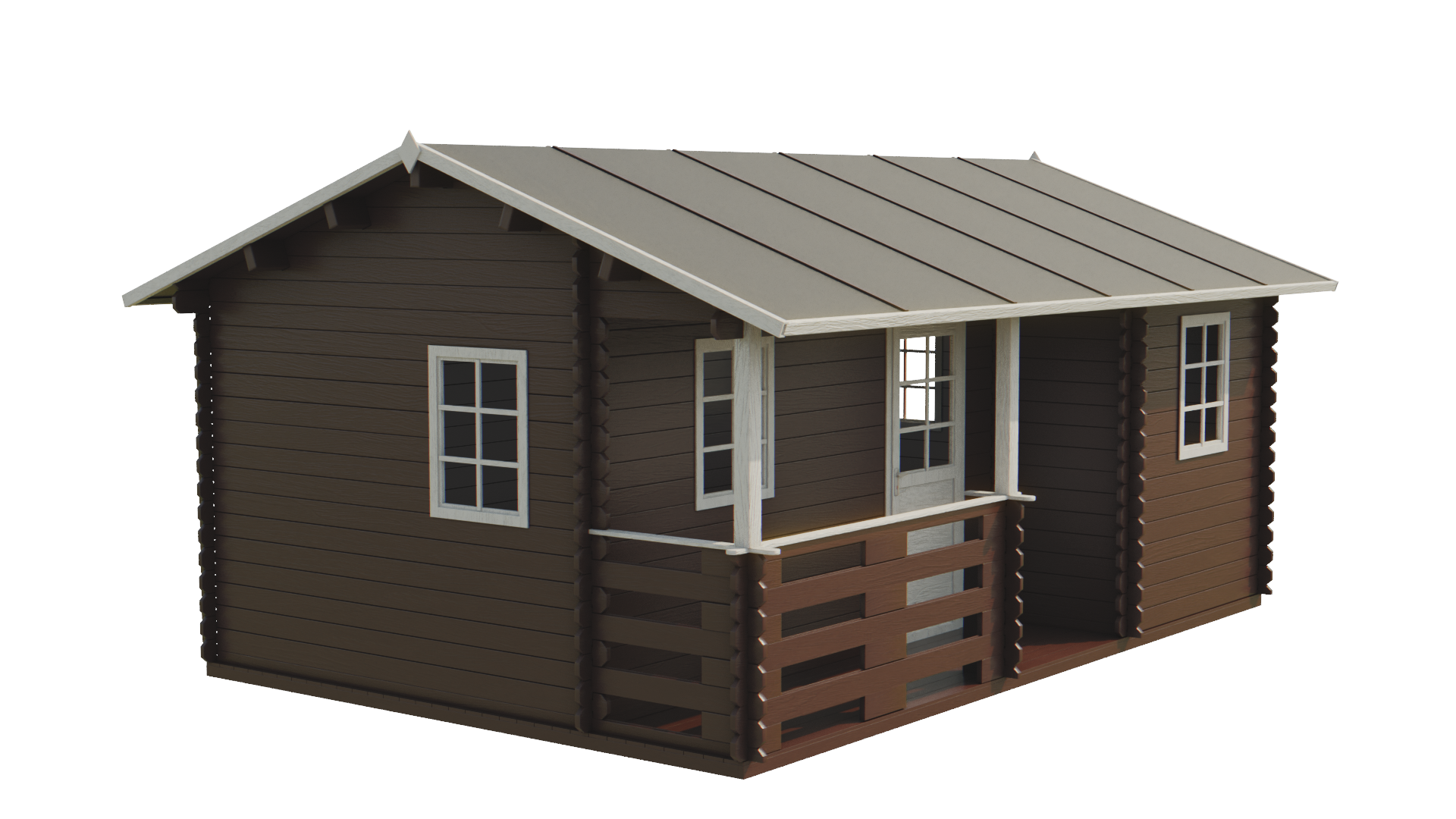 Zahradní dřevěný domek roubený PALPLOMA 6,5 x 4,5m s verandou 4m2 